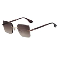 Square Simple Style Solid Color Pc Gradient Tinted Lenses Frameless Men's Sunglasses sku image 3
