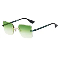 Square Simple Style Solid Color Pc Gradient Tinted Lenses Frameless Men's Sunglasses sku image 5