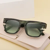 Square Vacation Solid Color Tac Gradient Tinted Lenses Full Frame Men's Sunglasses main image 3