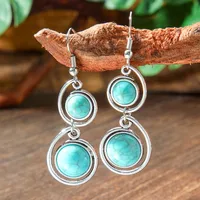 Wholesale Vintage Bohemian Turquoise Earrings Suit National Fashion Eardrops Earrings Supply sku image 25