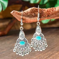 Wholesale Vintage Bohemian Turquoise Earrings Suit National Fashion Eardrops Earrings Supply sku image 21