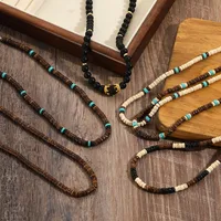 Round Hip-Hop Wood Necklace Wholesale main image 1
