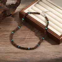 Round Hip-Hop Wood Necklace Wholesale sku image 11