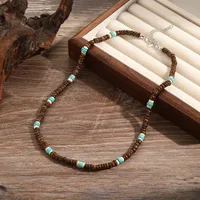Round Hip-Hop Wood Necklace Wholesale main image 2