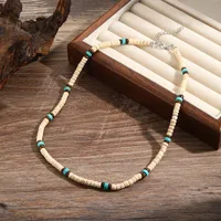 Round Hip-Hop Wood Necklace Wholesale sku image 12