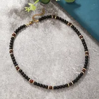 Round Hip-Hop Wood Necklace Wholesale sku image 4