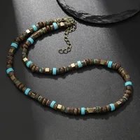 Round Hip-Hop Wood Necklace Wholesale main image 3