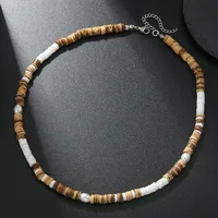 Round Hip-Hop Wood Necklace Wholesale main image 4