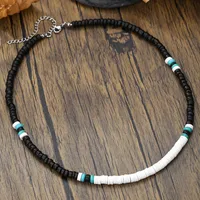 Round Hip-Hop Wood Necklace Wholesale sku image 10