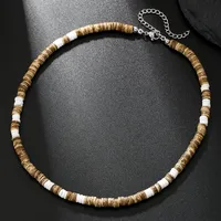 Round Hip-Hop Wood Necklace Wholesale sku image 19