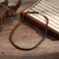 Round Hip-Hop Wood Necklace Wholesale sku image 15