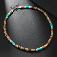 Round Hip-Hop Wood Necklace Wholesale sku image 14