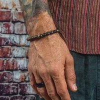 Round Hip-Hop Vintage Style Wood Bracelets Wholesale main image 4