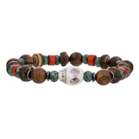Round Hip-Hop Vintage Style Wood Bracelets Wholesale main image 5