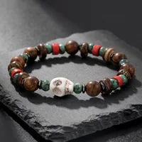 Round Hip-Hop Vintage Style Wood Bracelets Wholesale sku image 19