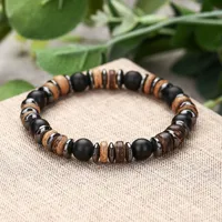 Round Hip-Hop Vintage Style Wood Bracelets Wholesale sku image 14