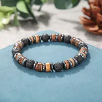 Round Hip-Hop Vintage Style Wood Bracelets Wholesale sku image 10