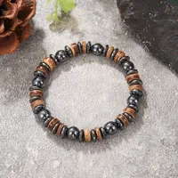 Round Hip-Hop Vintage Style Wood Bracelets Wholesale sku image 7