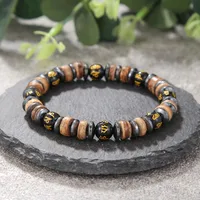 Round Hip-Hop Vintage Style Wood Bracelets Wholesale sku image 20