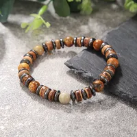Round Hip-Hop Vintage Style Wood Bracelets Wholesale sku image 21