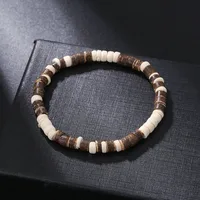 Round Hip-Hop Vintage Style Wood Bracelets Wholesale sku image 3