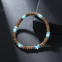 Round Hip-Hop Vintage Style Wood Bracelets Wholesale sku image 5