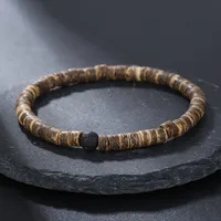 Round Hip-Hop Vintage Style Wood Bracelets Wholesale sku image 6