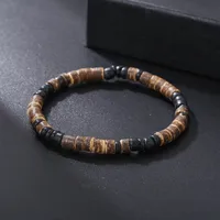 Round Hip-Hop Vintage Style Wood Bracelets Wholesale sku image 2