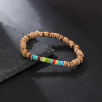 Round Hip-Hop Vintage Style Wood Bracelets Wholesale sku image 18