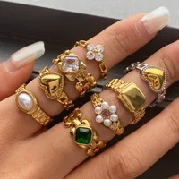 Géométrique Décontractée Vacances Commuer Acier Inoxydable 316 Anneaux Métal Mixte main image 1