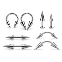 1 Piece Titanium Alloy Vacation Funny Punk Sharp Cone Lip Rings Eyebrow Studs Ear Cartilage Rings & Studs main image 2