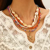 Marine Style 304 Stainless Steel Alloy Shell Starfish Conch Women's Jewelry Set sku image 34