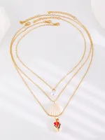Marine Style 304 Stainless Steel Alloy Shell Starfish Conch Women's Jewelry Set sku image 25
