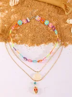 Marine Style 304 Stainless Steel Alloy Shell Starfish Conch Women's Jewelry Set sku image 28