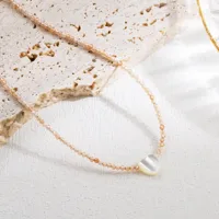 Wholesale Jewelry Letter Simple Style 304 Stainless Steel Shell Pendant Necklace Beaded Plating sku image 2