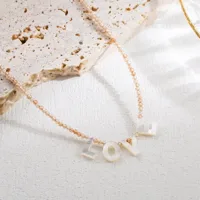 Wholesale Jewelry Letter Simple Style 304 Stainless Steel Shell Pendant Necklace Beaded Plating sku image 29