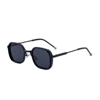 Square Retro Classic Style Geometric Pc Full Frame Men's Sunglasses sku image 1