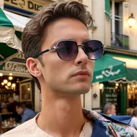 Square Vacation Classic Style Solid Color Pc Full Frame Men's Sunglasses main image 1