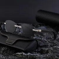 Square Roman Style Solid Color Pc Frameless Men's Sunglasses main image 3