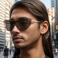 Square Vacation Solid Color Pc Frameless Men's Sunglasses main image 1