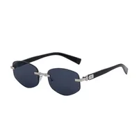 Square Roman Style Solid Color Pc Frameless Men's Sunglasses sku image 2