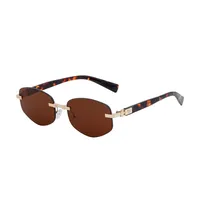 Square Roman Style Solid Color Pc Frameless Men's Sunglasses sku image 3