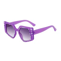 Square Vacation Solid Color Tinted Lenses Full Frame Women's Sunglasses sku image 5