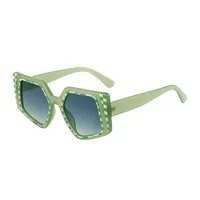 Square Vacation Solid Color Tinted Lenses Full Frame Women's Sunglasses sku image 2