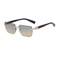 Square Vacation Solid Color Tinted Lenses Frameless Men's Sunglasses sku image 3