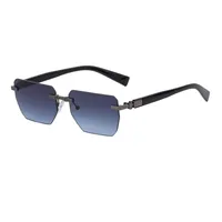 Square Vacation Solid Color Tinted Lenses Frameless Men's Sunglasses sku image 6