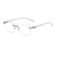 Square Vacation Solid Color Tinted Lenses Frameless Men's Sunglasses sku image 8