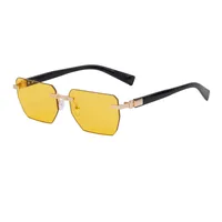 Square Vacation Solid Color Tinted Lenses Frameless Men's Sunglasses sku image 9