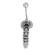 316L Stainless Steel  Hip-Hop Punk Commute Heart Shape Spider Skull Zircon Polishing Belly Ring main image 5