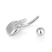 316L Stainless Steel  Hip-Hop Punk Commute Heart Shape Spider Skull Zircon Polishing Belly Ring main image 3